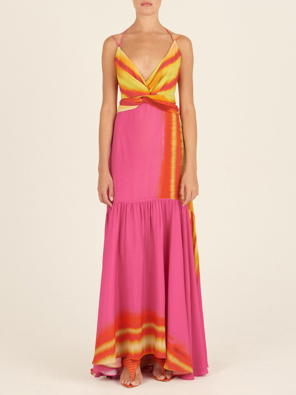 Vestido Eva Fuschia Lime Stripes