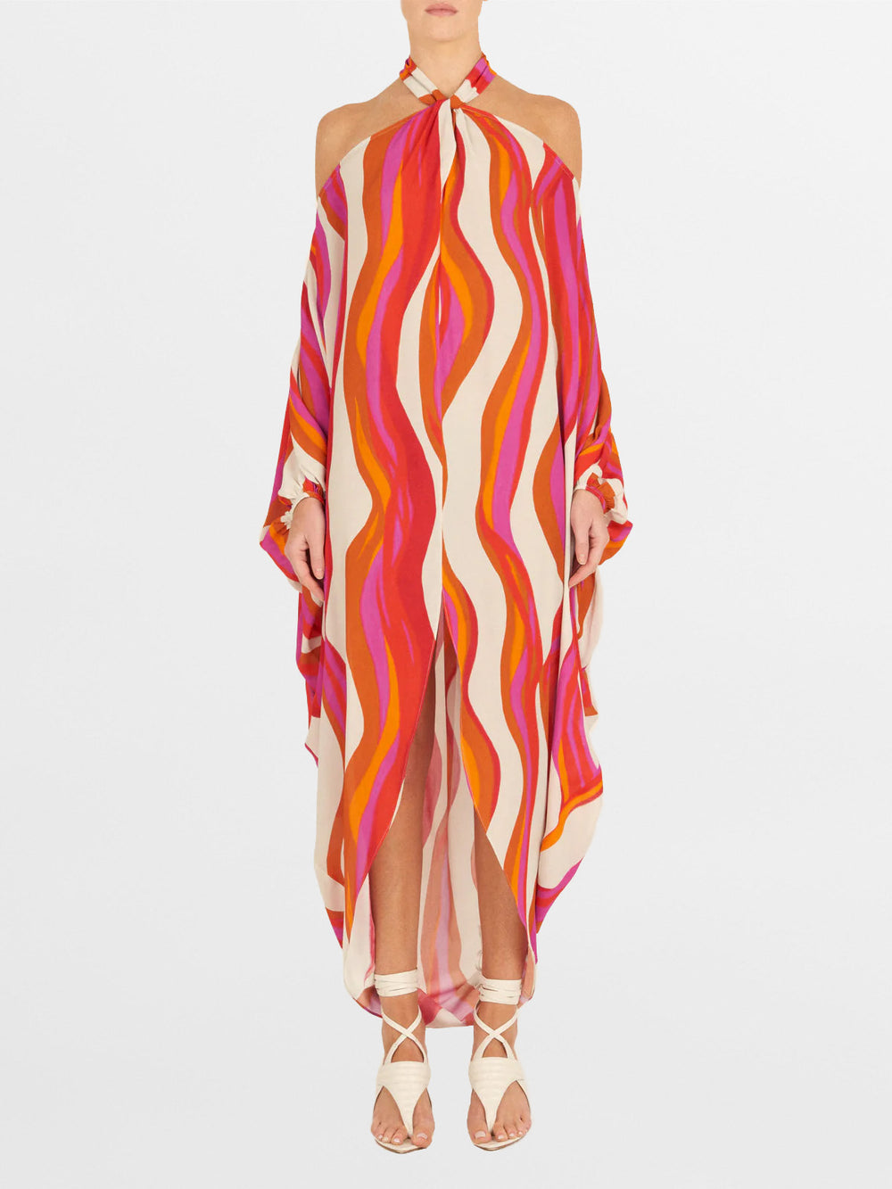 Caftán Jacqueline Fuschia Abstract Waves