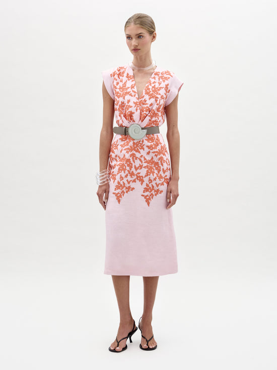 28___Olive_Dress___Pink_Orange_Embroidery___PRE_SPRING_2026_FRONT
