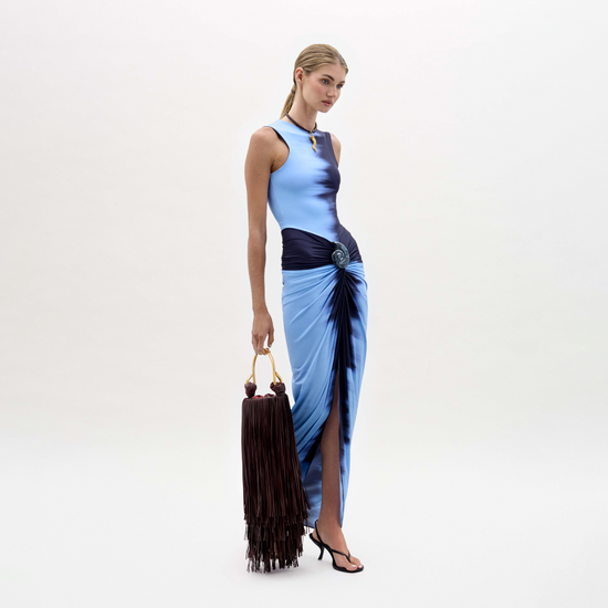 30___Leni_Dress___Night_Blue_Eugene_Bag___Brown_Aurora_Heels___Brown___PRE_SPRING_2026_FRONT_1