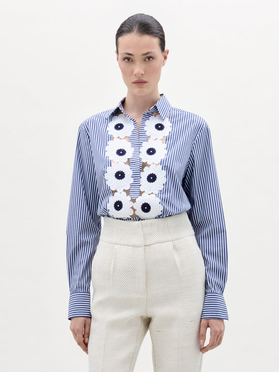 73___Karole_Blouse___Blue_Stripes___PRE_SPRING_2026_FRONT
