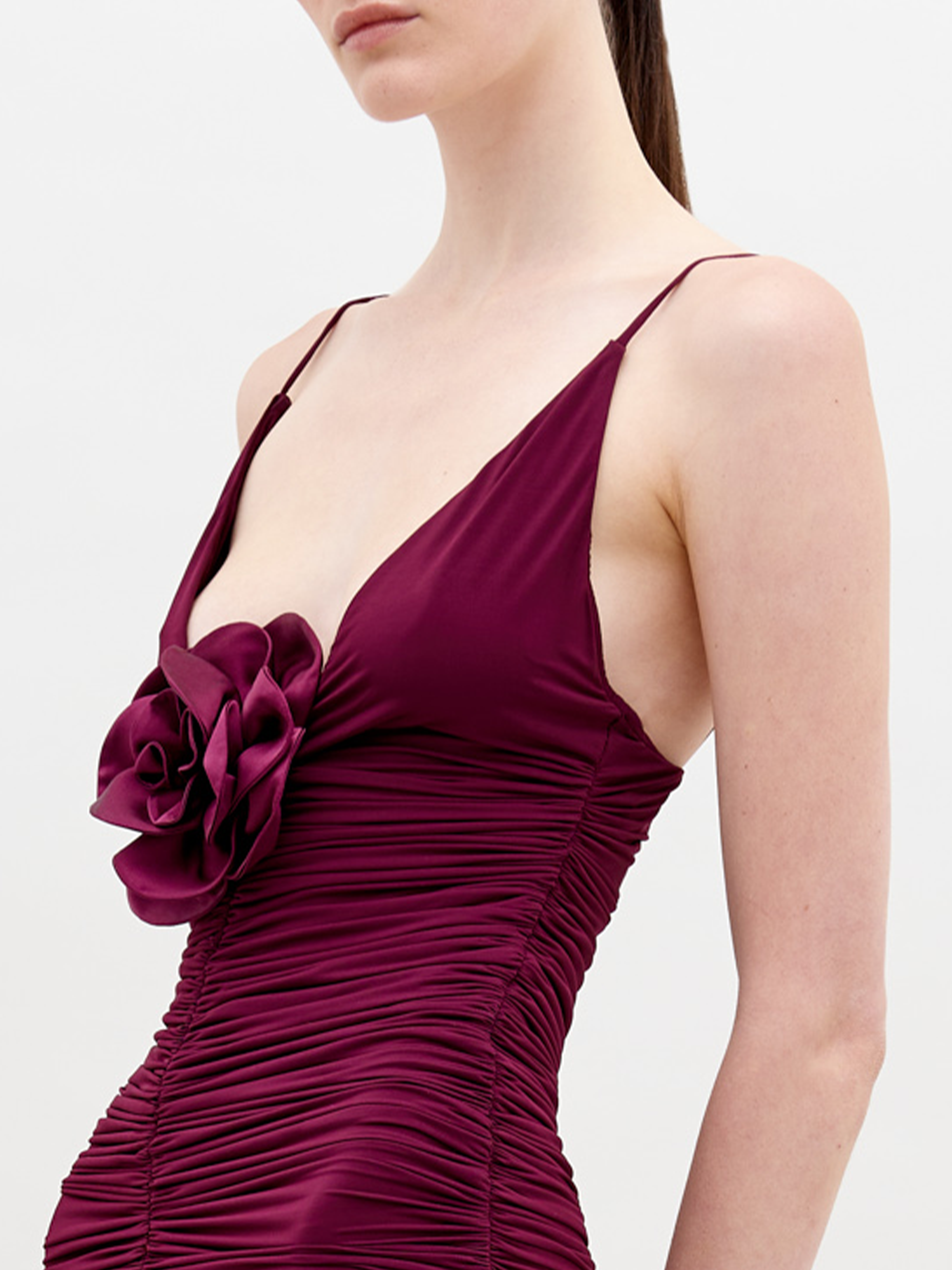 sana dress in burgundy silvia tcherassi SILVIA TCHERASSI Aiko Dress in Burgundy